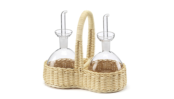 Mila Maurizi Mise en Place Petunia set olio e aceto vetro