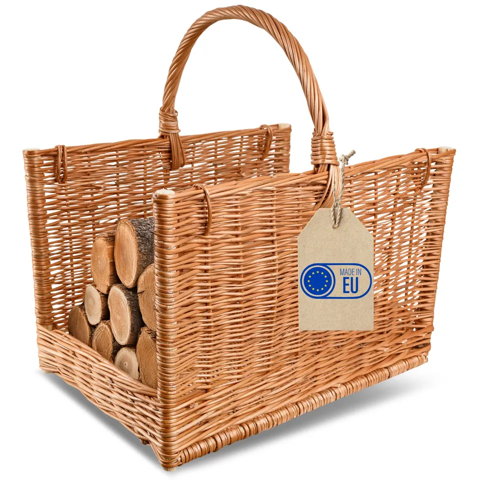 Creative Home Cesto Portalegna Vimini 50x34x50 cm con Manico