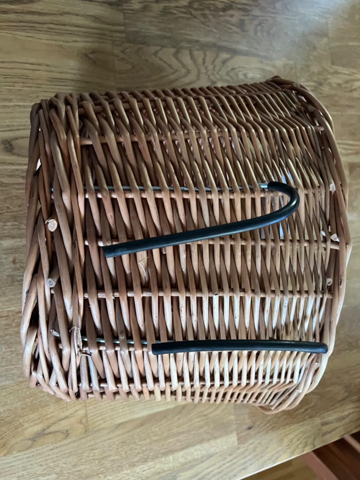 Creative Home Cestino Bici in Vimini Naturale 30x23x22 cm con Gancio