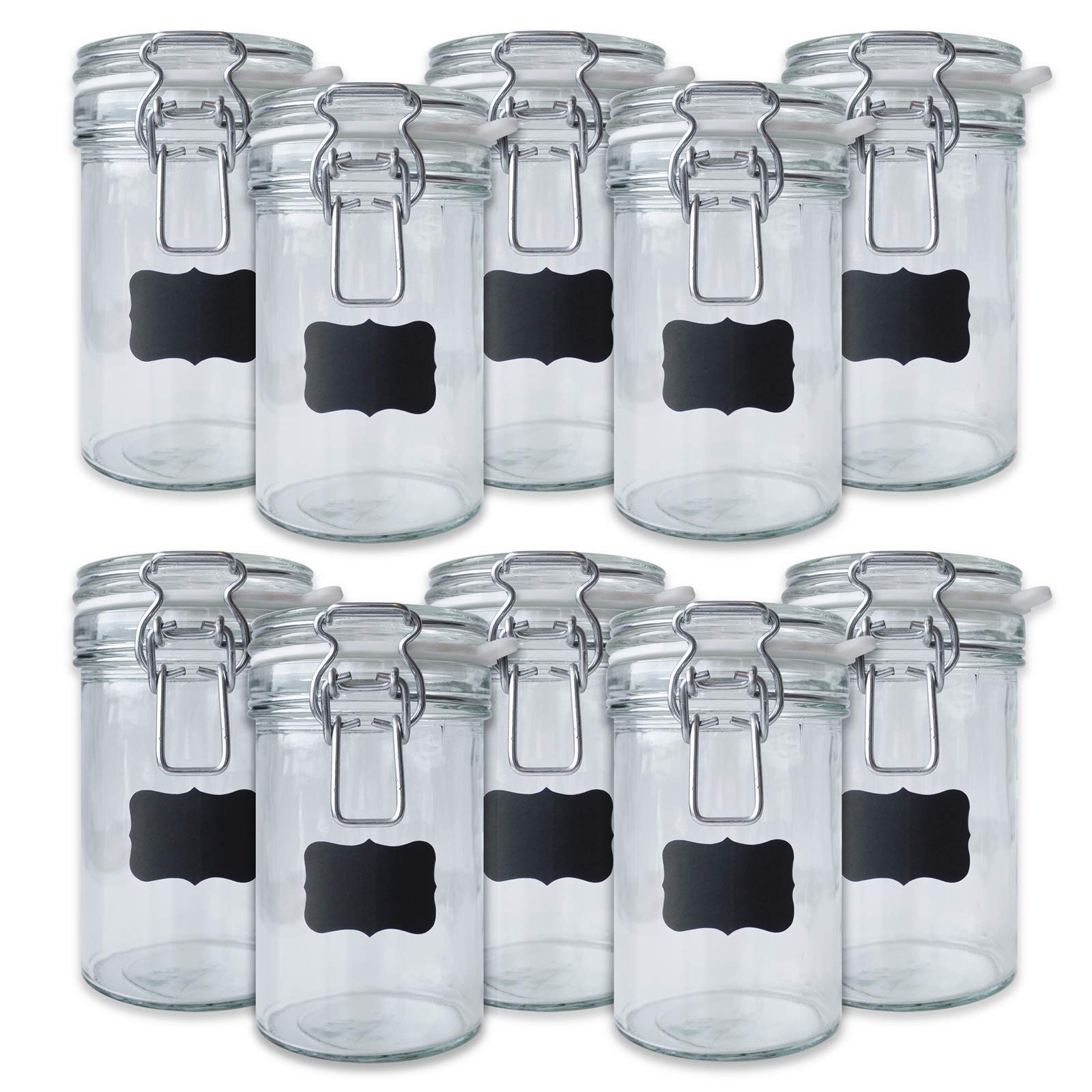 Creative Home set 10 barattoli vetro 500 ml ermetici