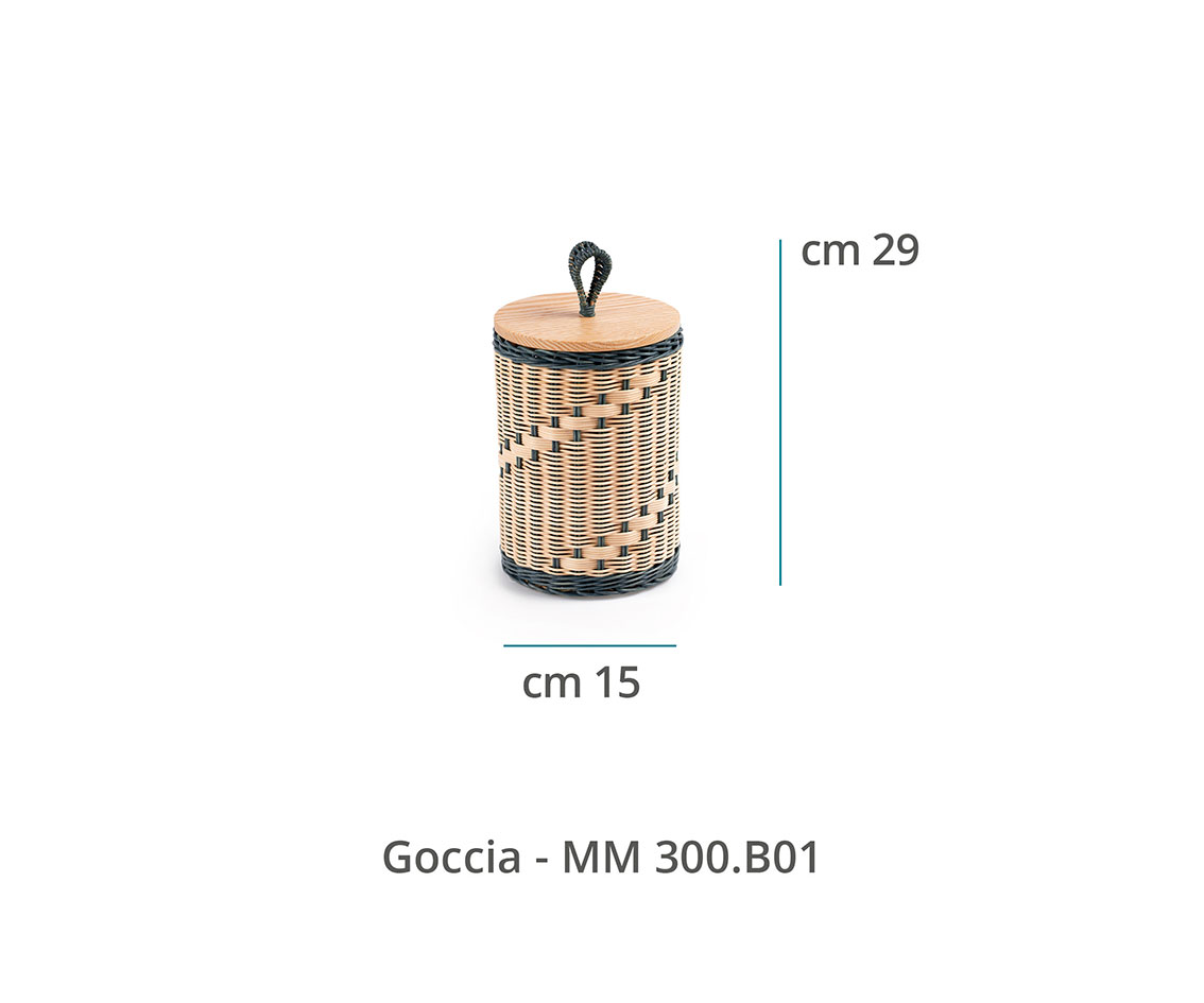 Mila Maurizi Mélodie Goccia B-01 contenitore blu guado