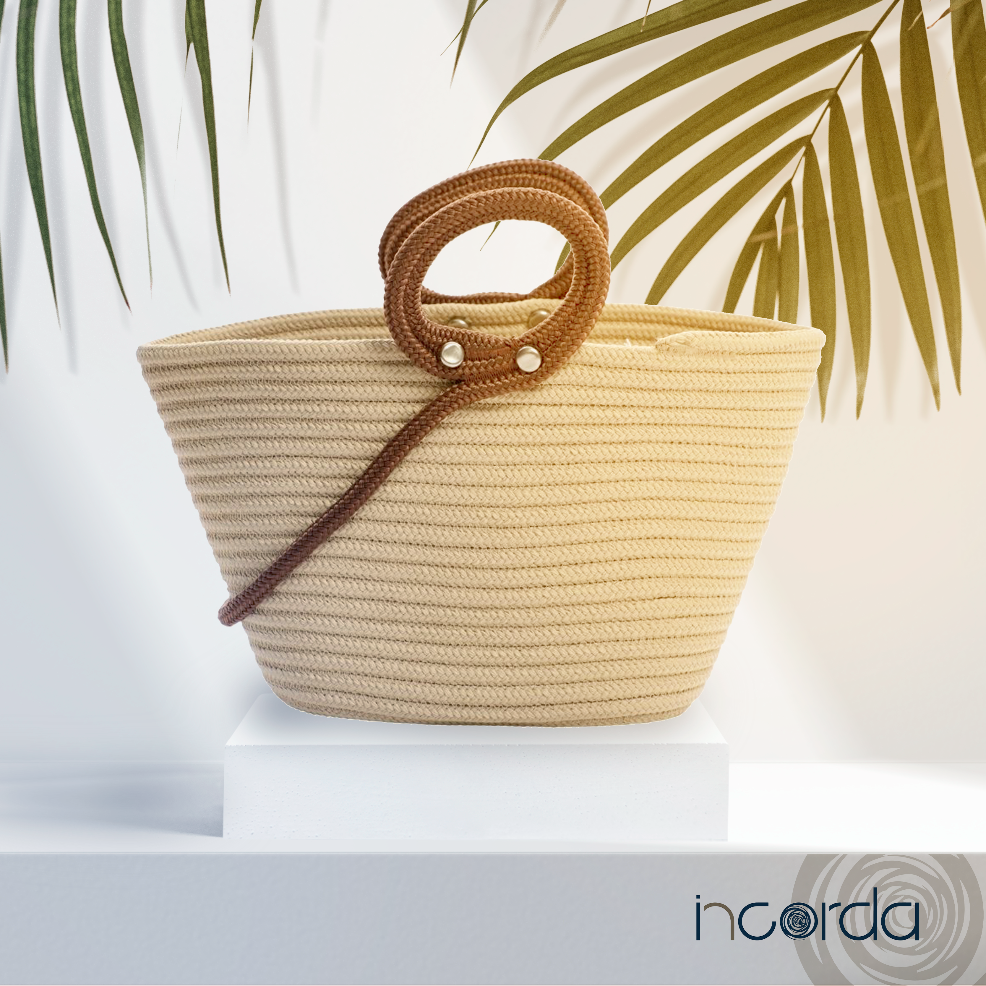 InBag Day Borsa Corda Mare Giorno Manici Contrasto