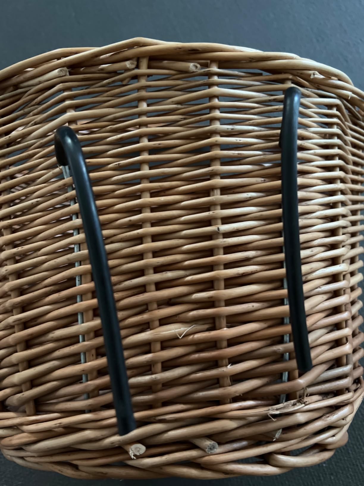 Creative Home Cestino Bici in Vimini Naturale 30x23x22 cm con Gancio