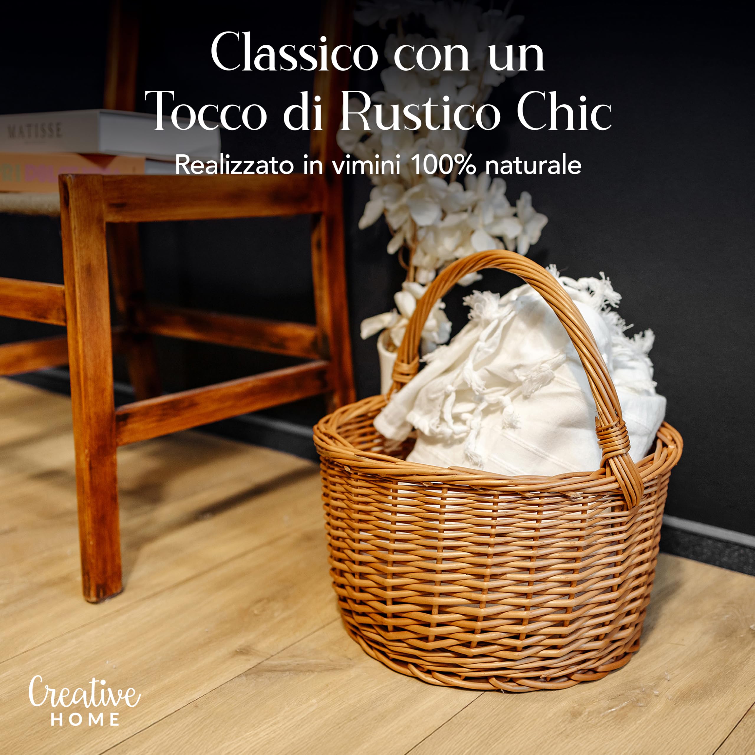 Creative Home Cestino in Vimini 35x35x36 cm Marrone per Tavola