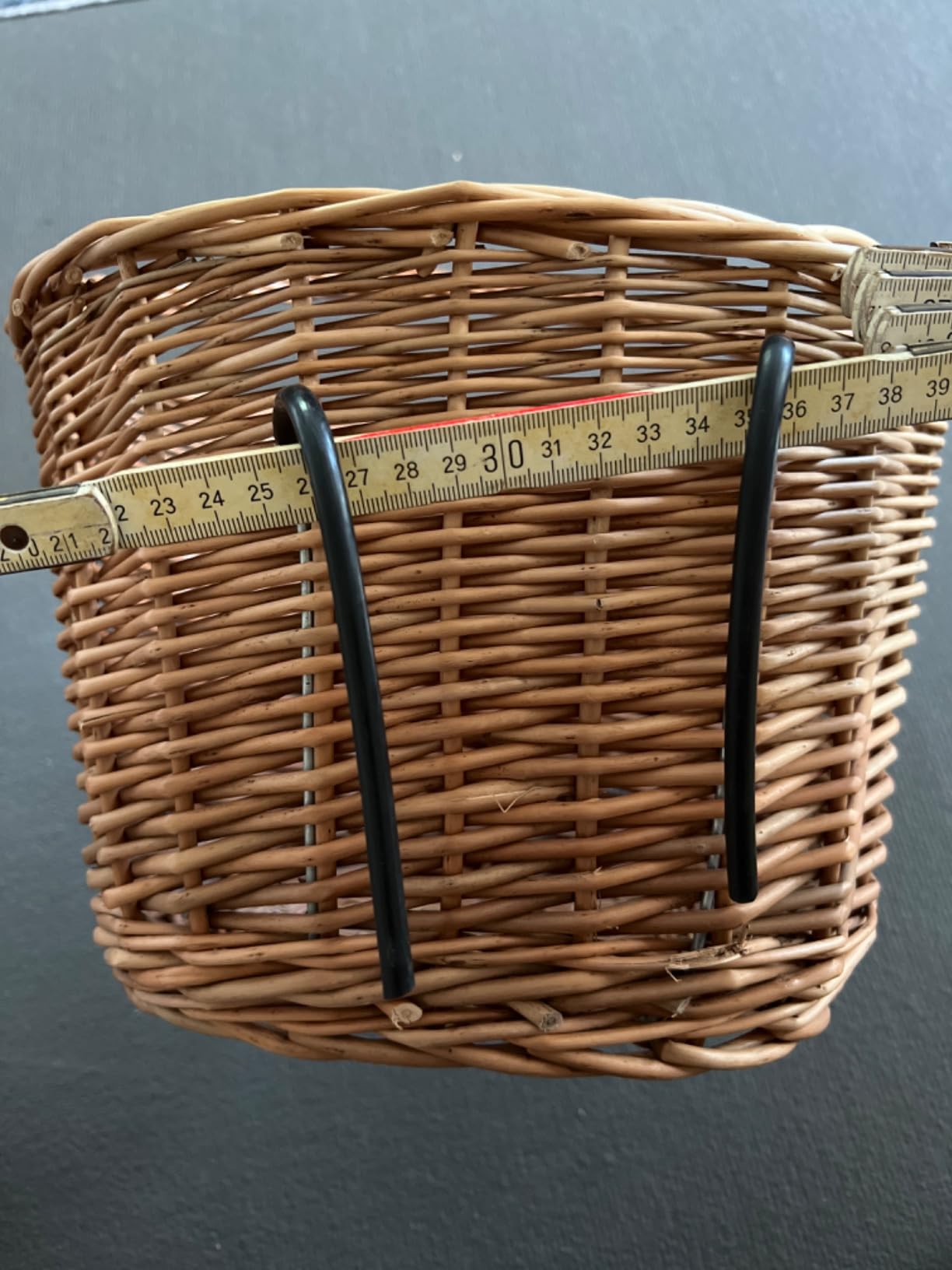 Creative Home Cestino Bici in Vimini Naturale 30x23x22 cm con Gancio