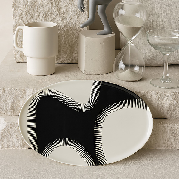 Gangzaï Geometrica Wave GD668 vassoio ovale