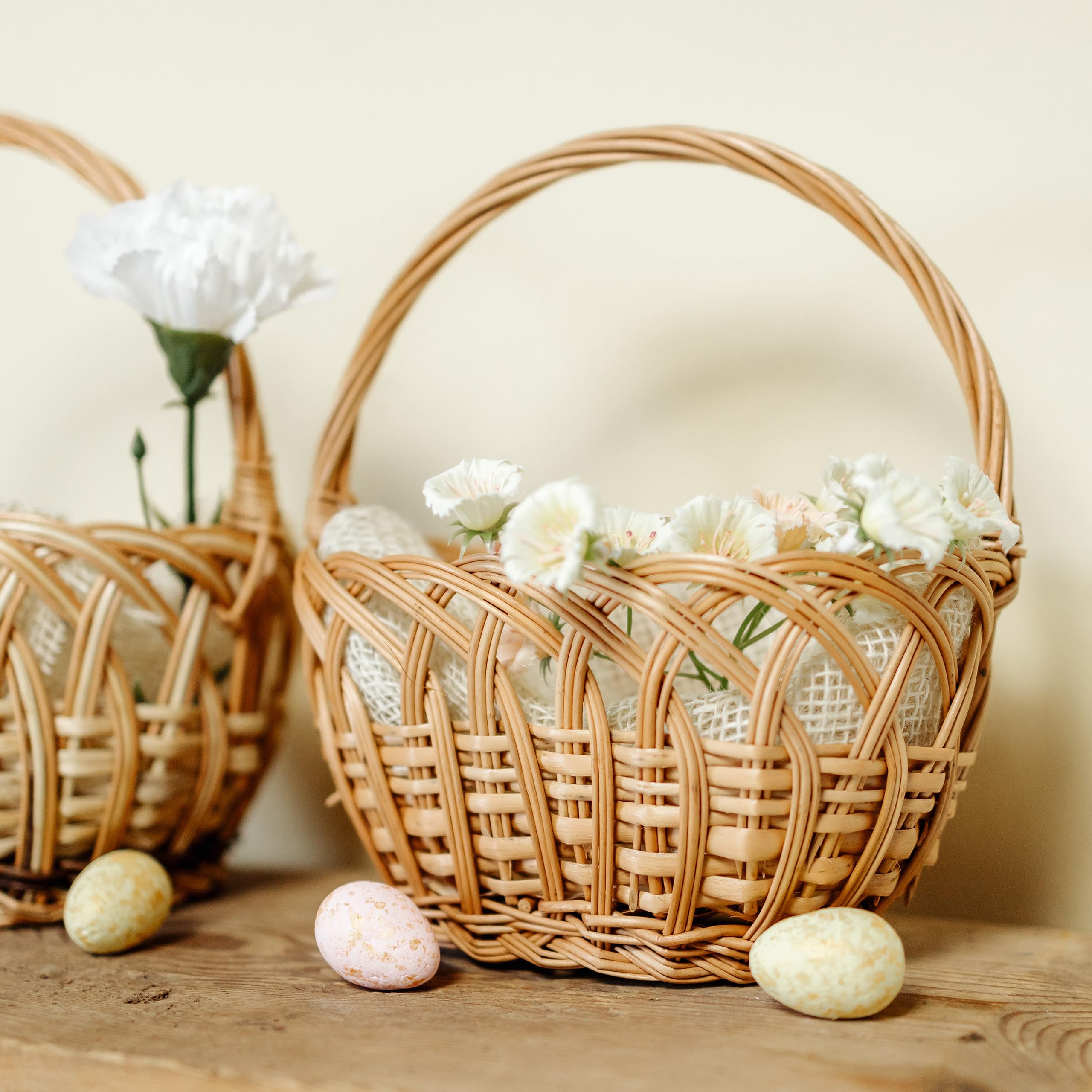 Creative Home Cestino in Vimini con Manico 19x14x21 cm Traforato