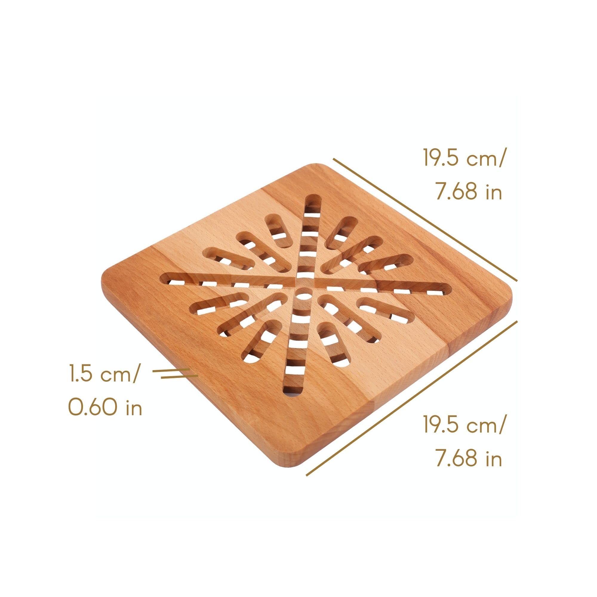 Creative Home Sottopentola Quadrato Legno Faggio 19,5 cm