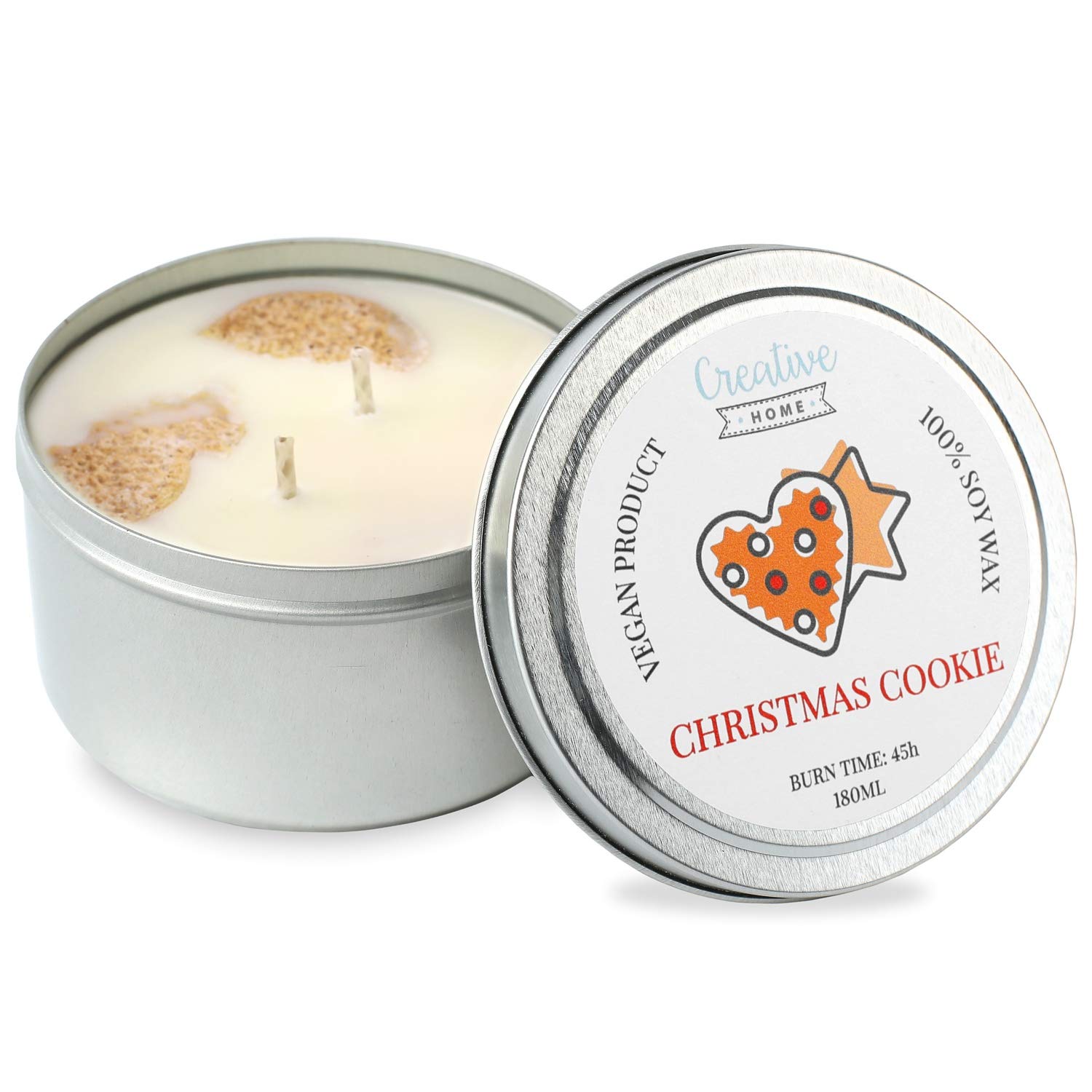 Creative Home Candela Profumata Biscotto 180 ml Cera di Soia