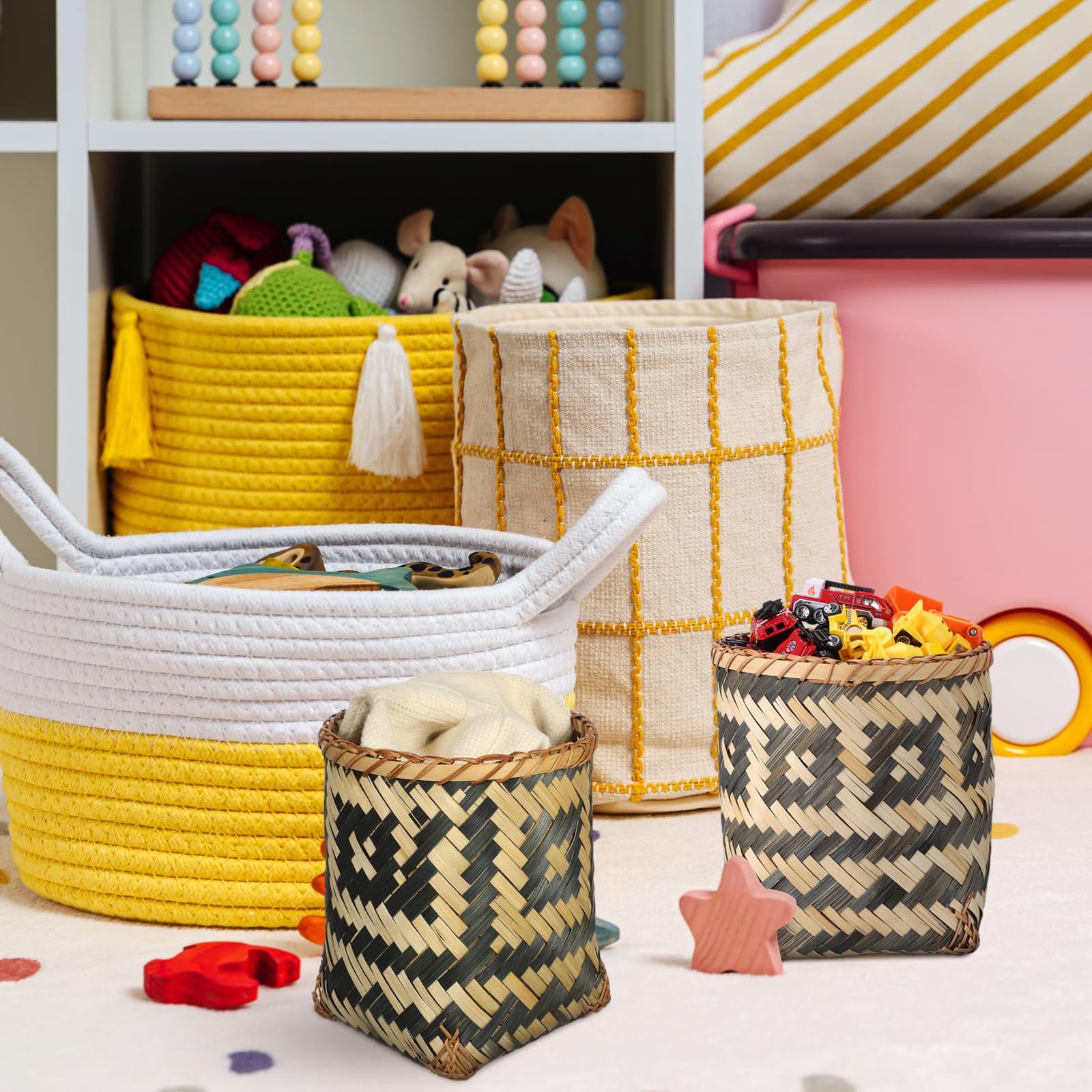 MUCKLILY Cestino Intrecciato Cotone Organizer Casa Bagno
