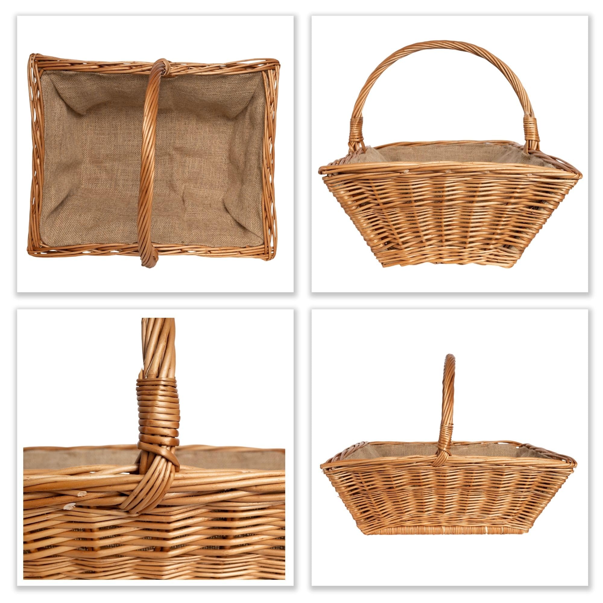 Creative Home Cesto Portalegna Vimini Marrone 50x40x37 cm
