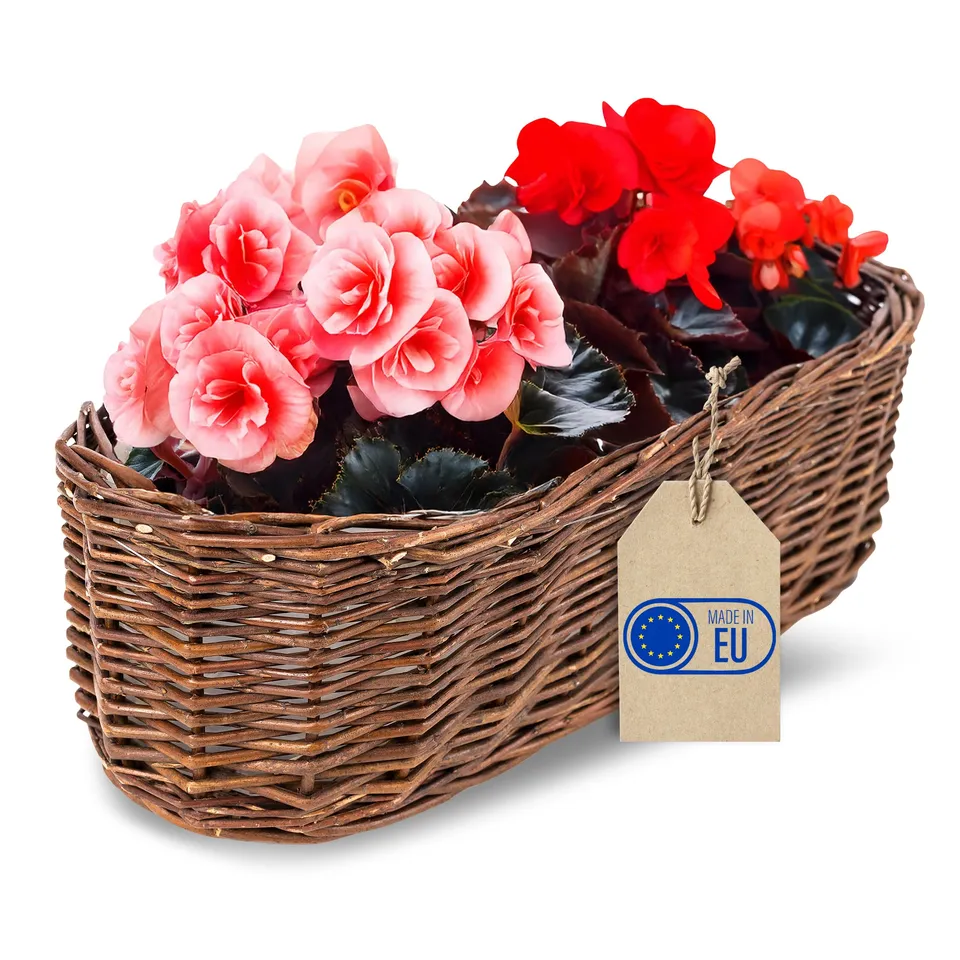 Creative Home Vaso Fiori Vimini Scuro 35x11x11 cm