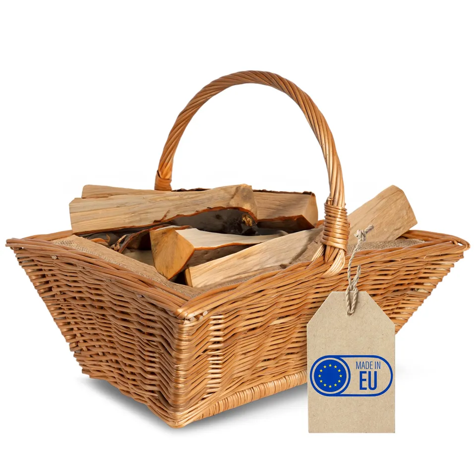 Creative Home Cesto Portalegna Vimini Marrone 50x40x37 cm