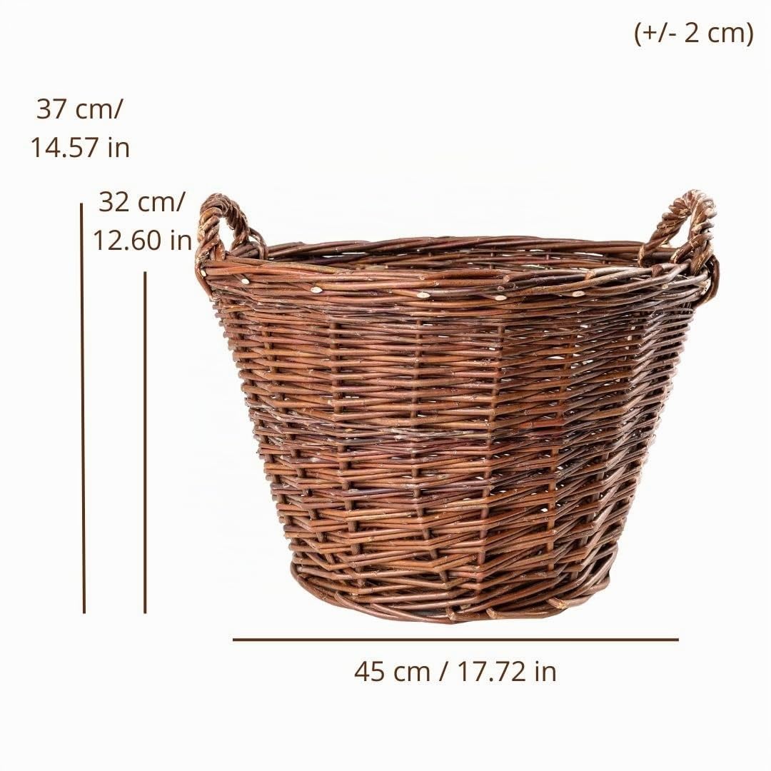 Creative Home Cesto Vimini Portalegna Ø45 cm con Manici