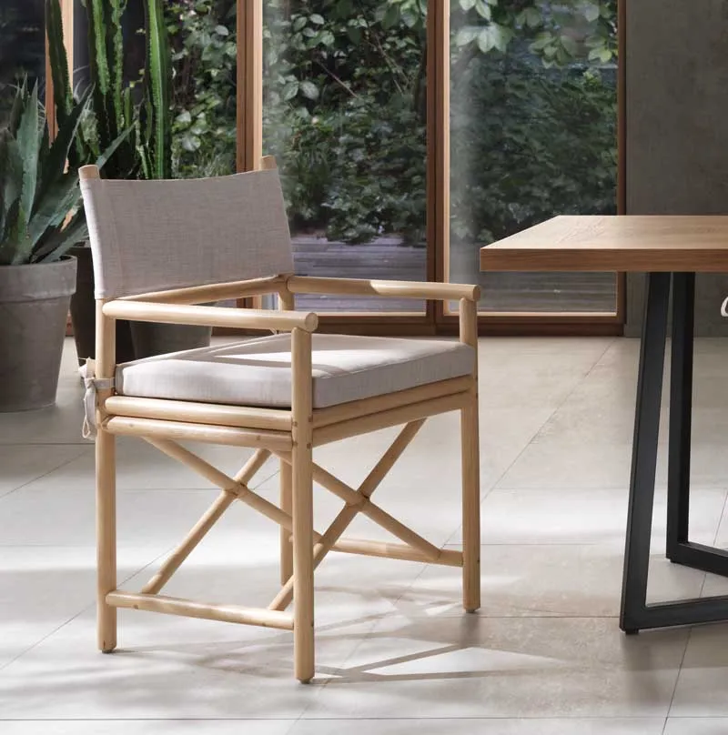 Mila Maurizi Maison Lia poltroncina pranzo rattan con cuscino
