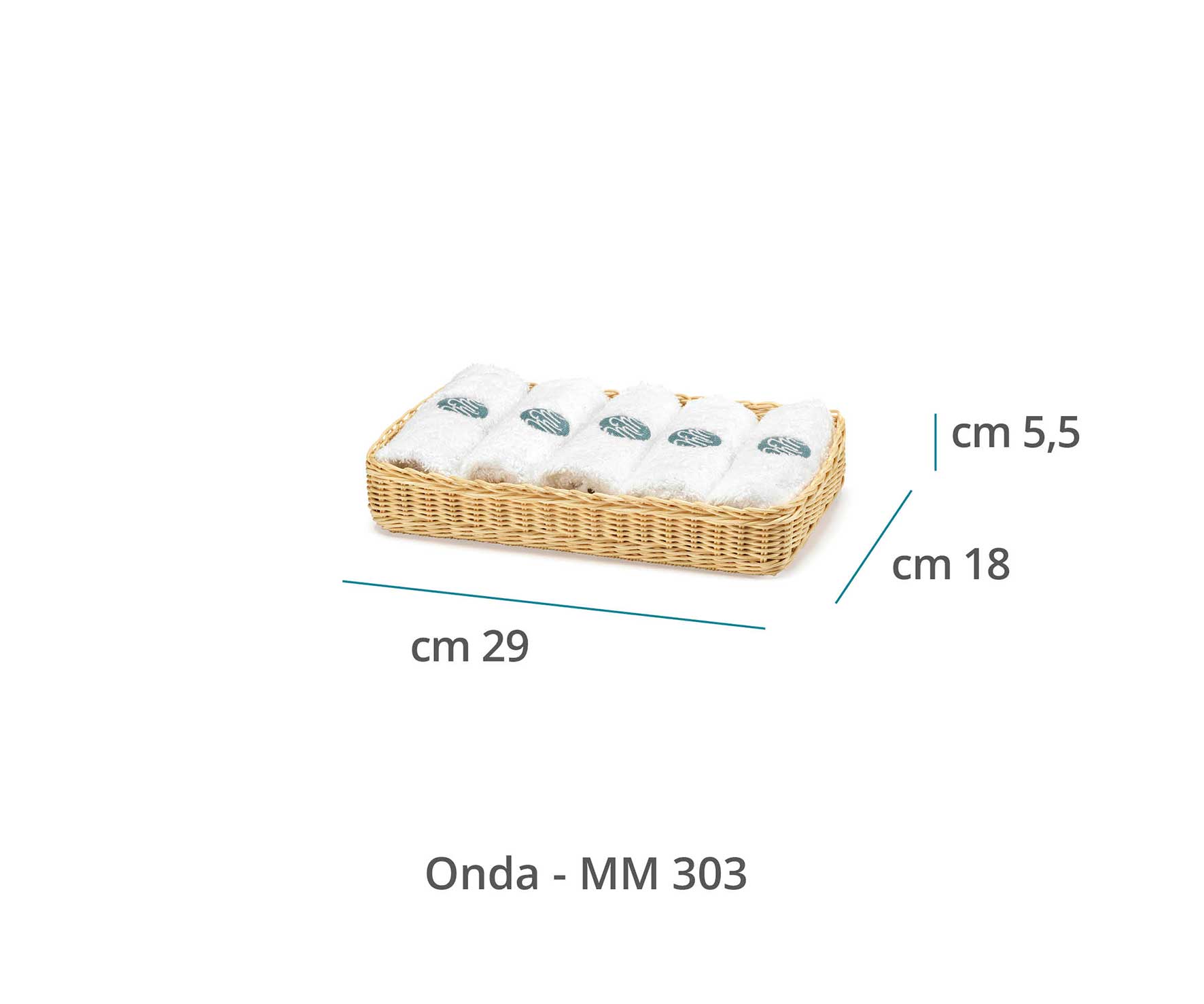 Mila Maurizi Onda cesta porta lavette cotone 6 pezzi