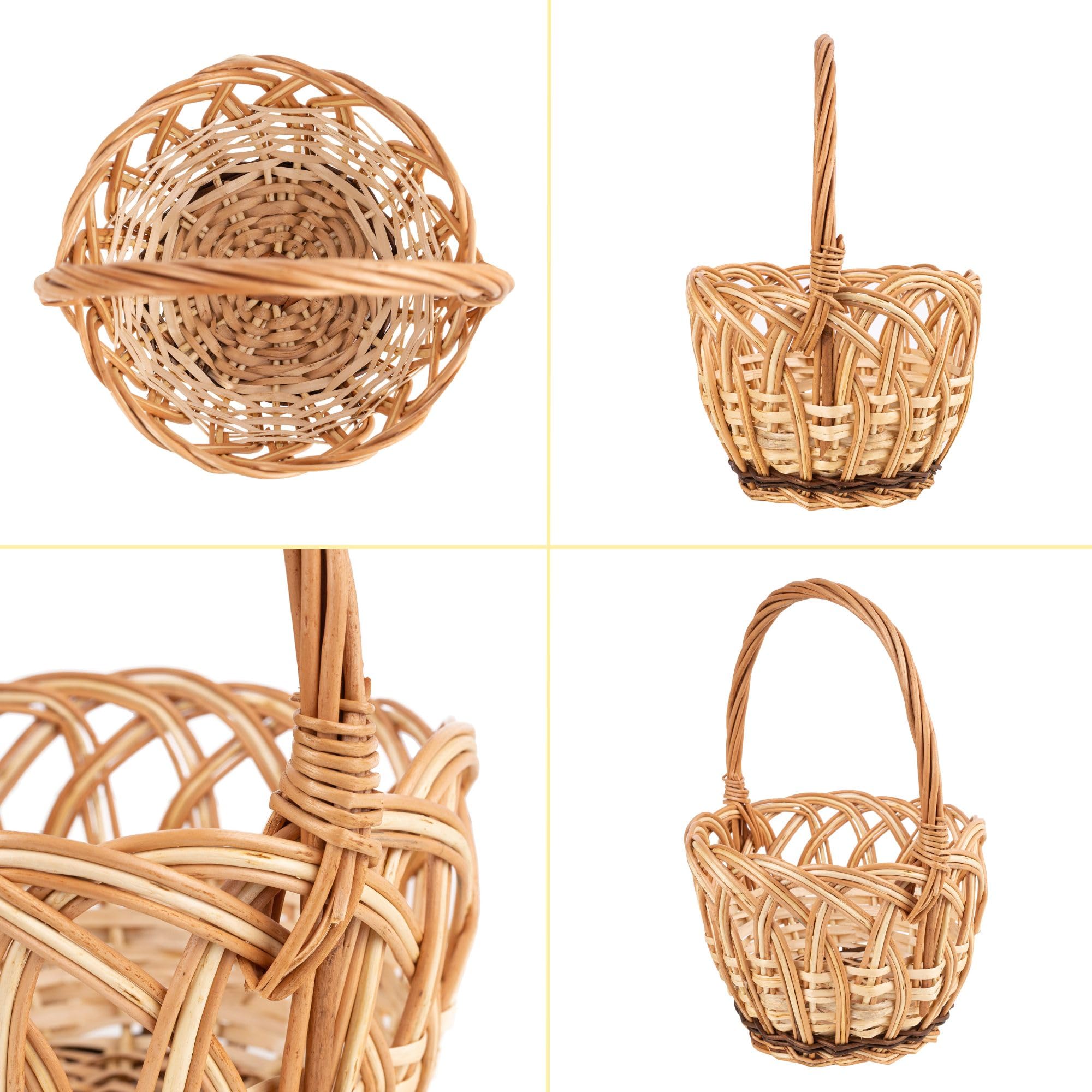 Creative Home cestino in vimini 16x16x23 cm traforato con manico