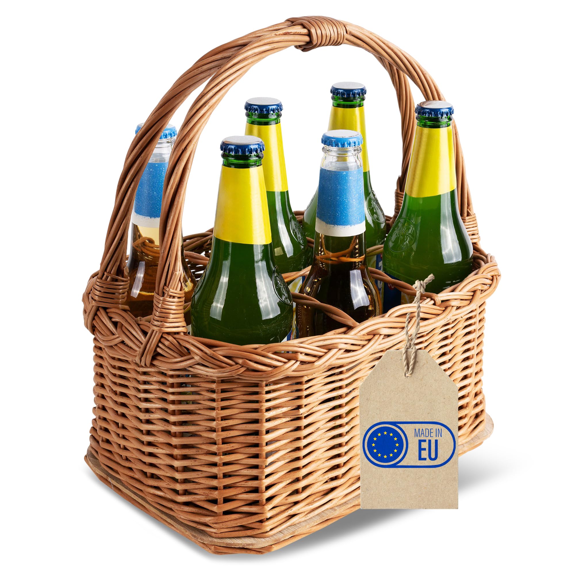 Creative Home Cestino Portabottiglie Vimini 6 Bottiglie 33x23x36 cm