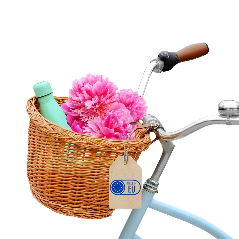 Creative Home Cestino Bici Vimini 36x29x23 cm Anteriore 5 kg