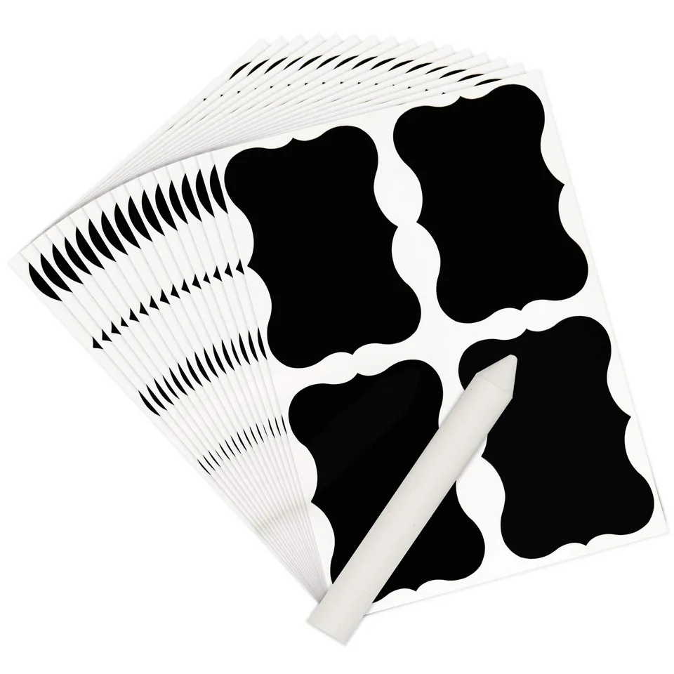 Creative Home Set 160 Etichette Adesive Lavagna 50x35 mm + Gesso