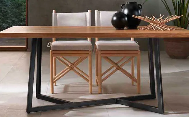 Mila Maurizi Maison Carol tavolo rettangolare legno e ferro