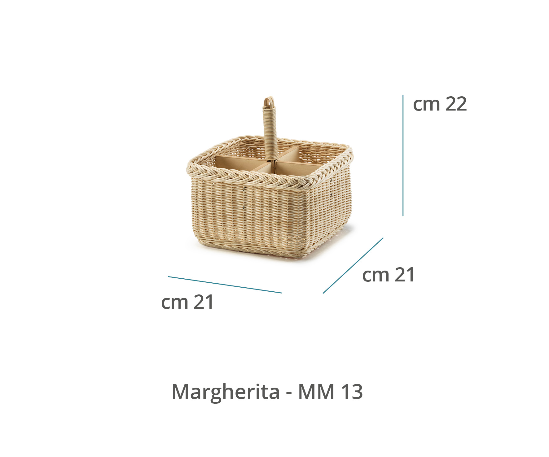Mila Maurizi Mise en Place Margherita portaposate midollino