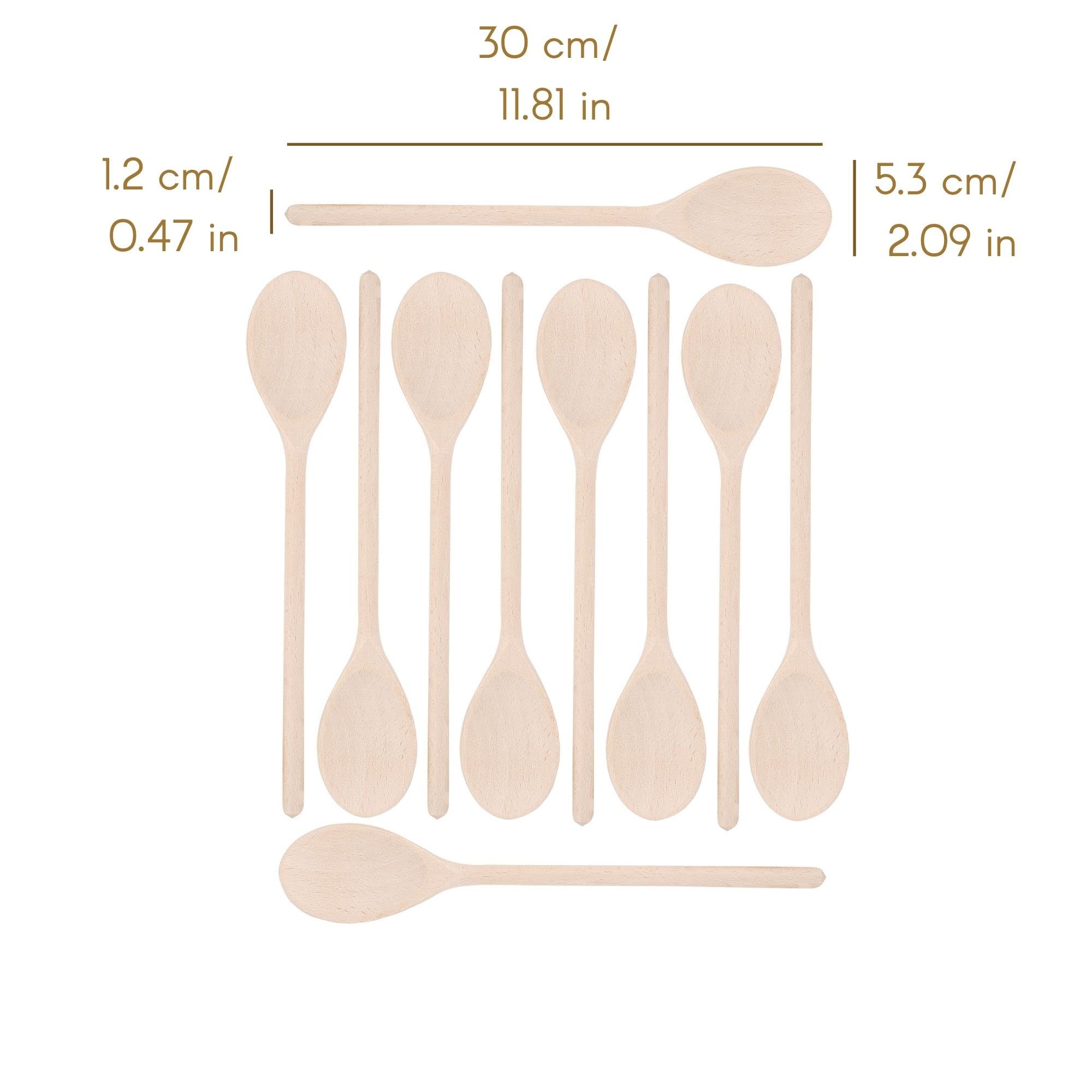 Creative Home Set 10 Cucchiai Legno di Faggio 30 cm