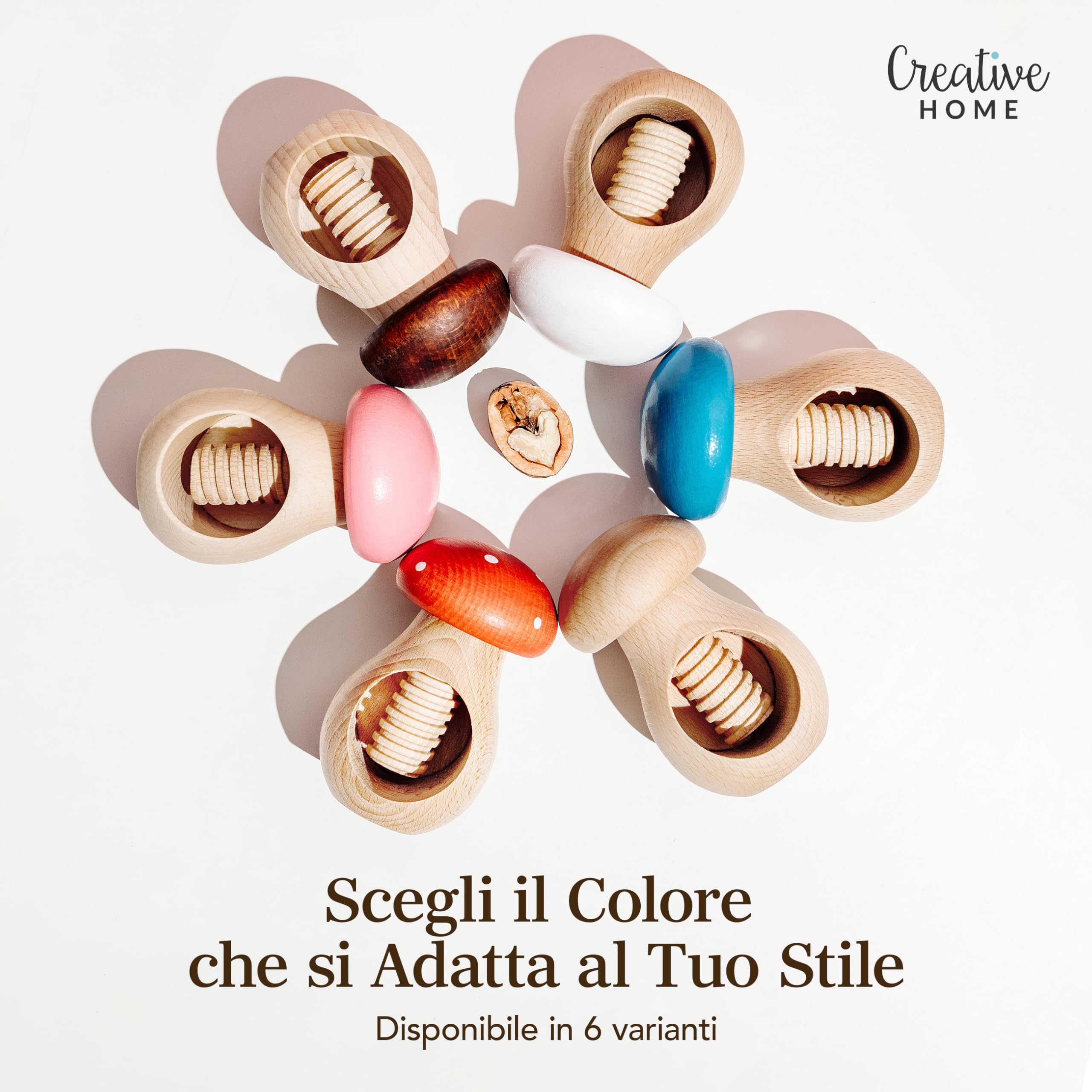 Creative Home schiaccianoci a fungo naturale in faggio