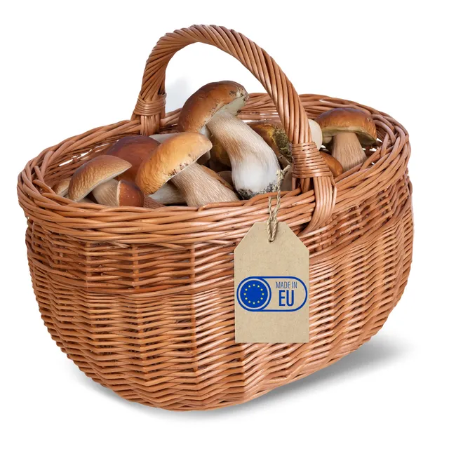 Creative Home Cestino Vimini con Manico 43x30x30 cm Marrone