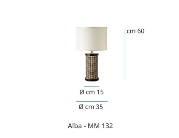 Mila Maurizi Alba lampada tavolo rattan naturale
