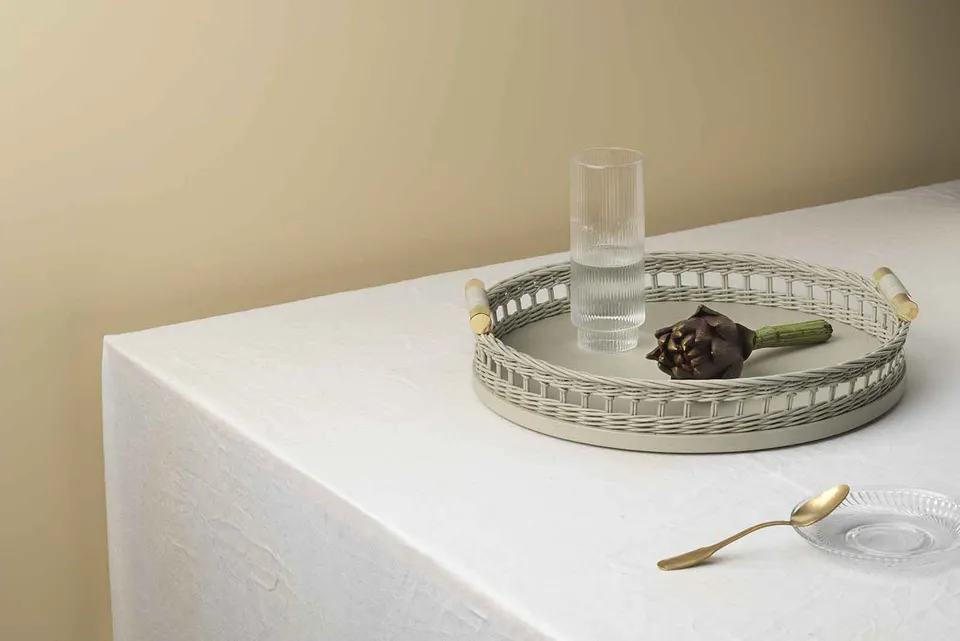 Mila Maurizi Suzette 02 vassoio tondo legno ottone