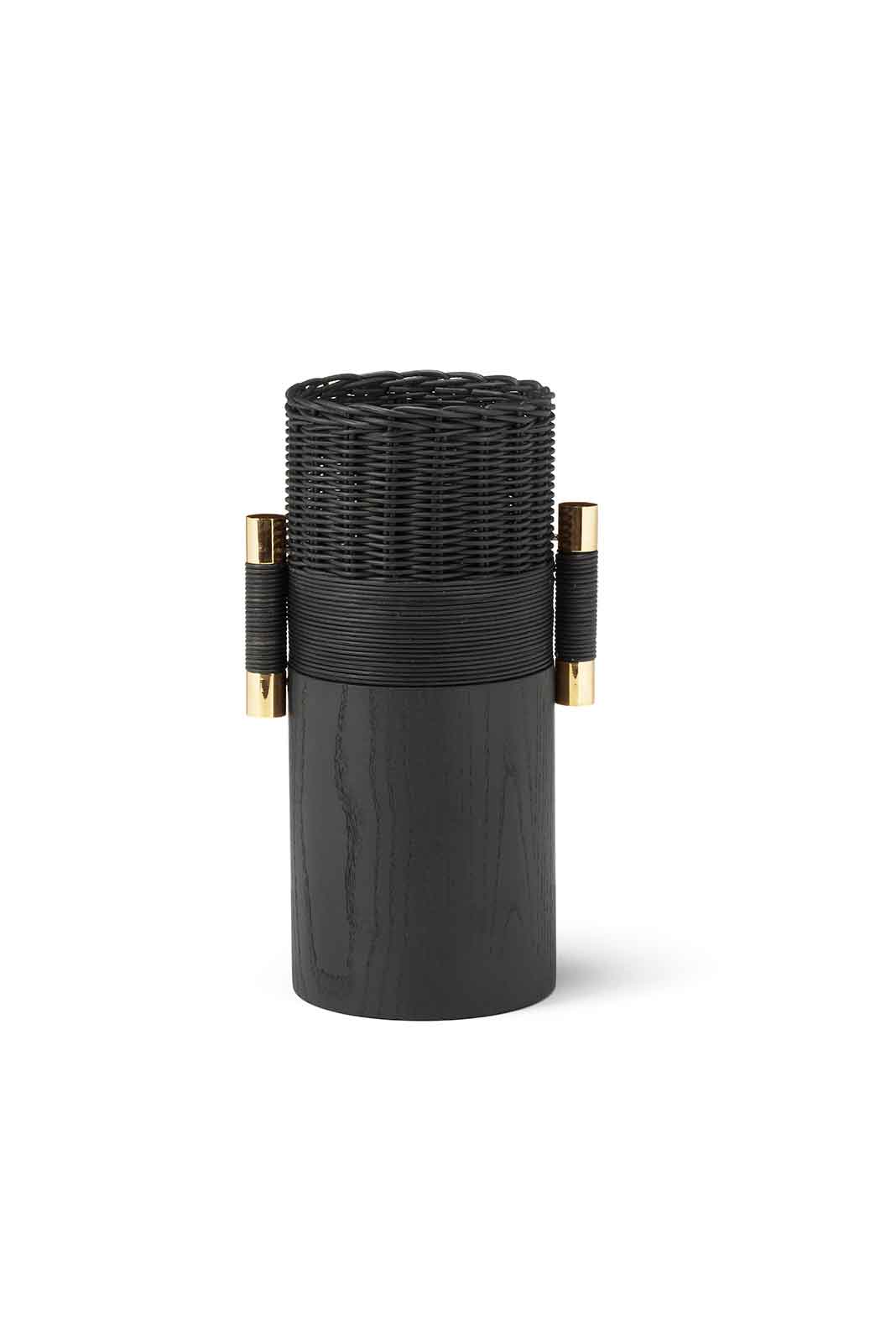 Mila Maurizi Tropezienne vaso antracite ottone legno