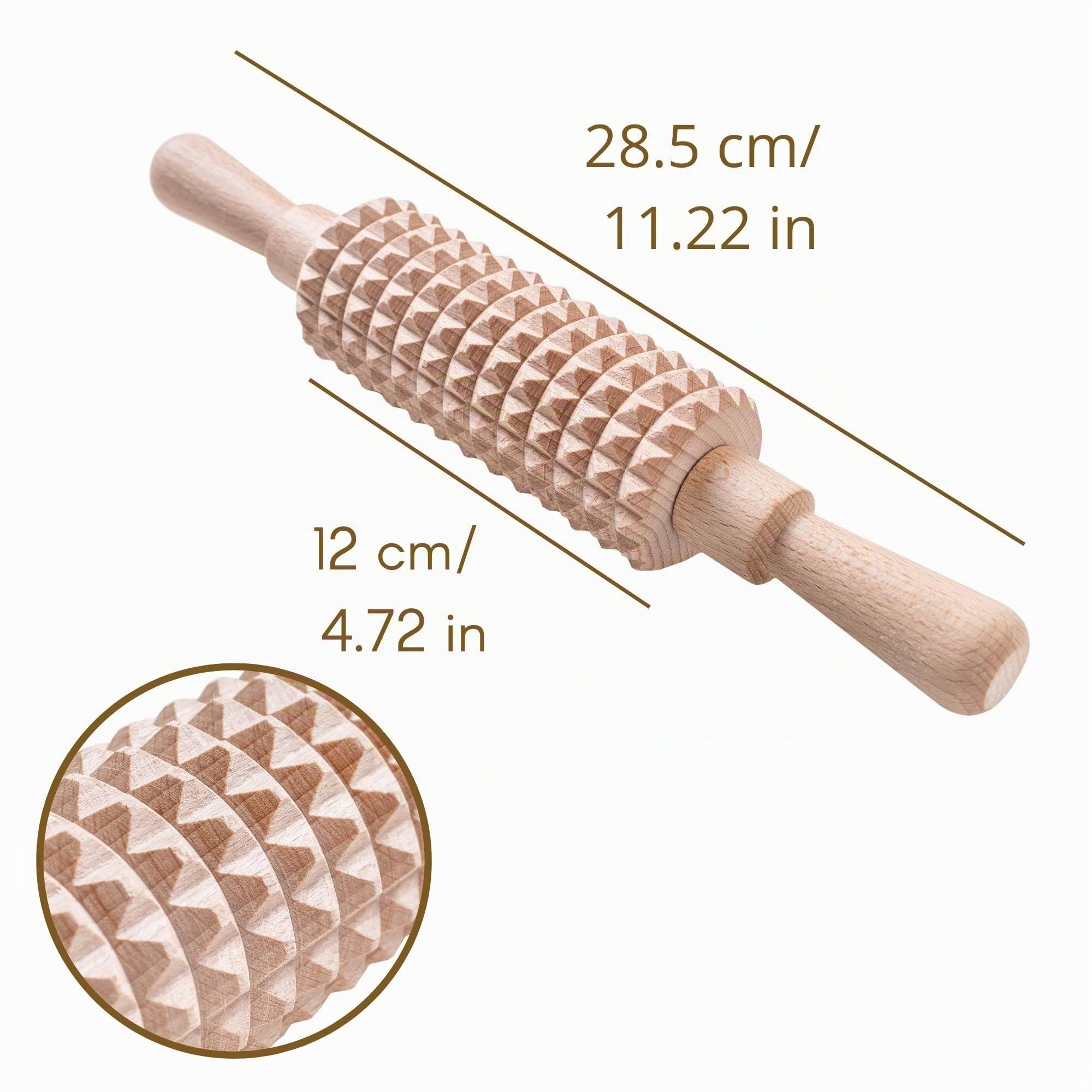 Creative Home Rullo Massaggio Legno Faggio con Manici Corpo