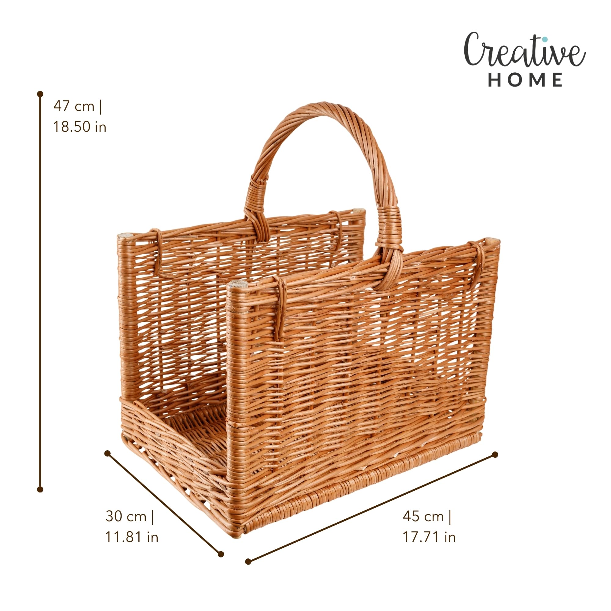 Creative Home Cesto Portalegna Vimini 45x30x47cm Salice