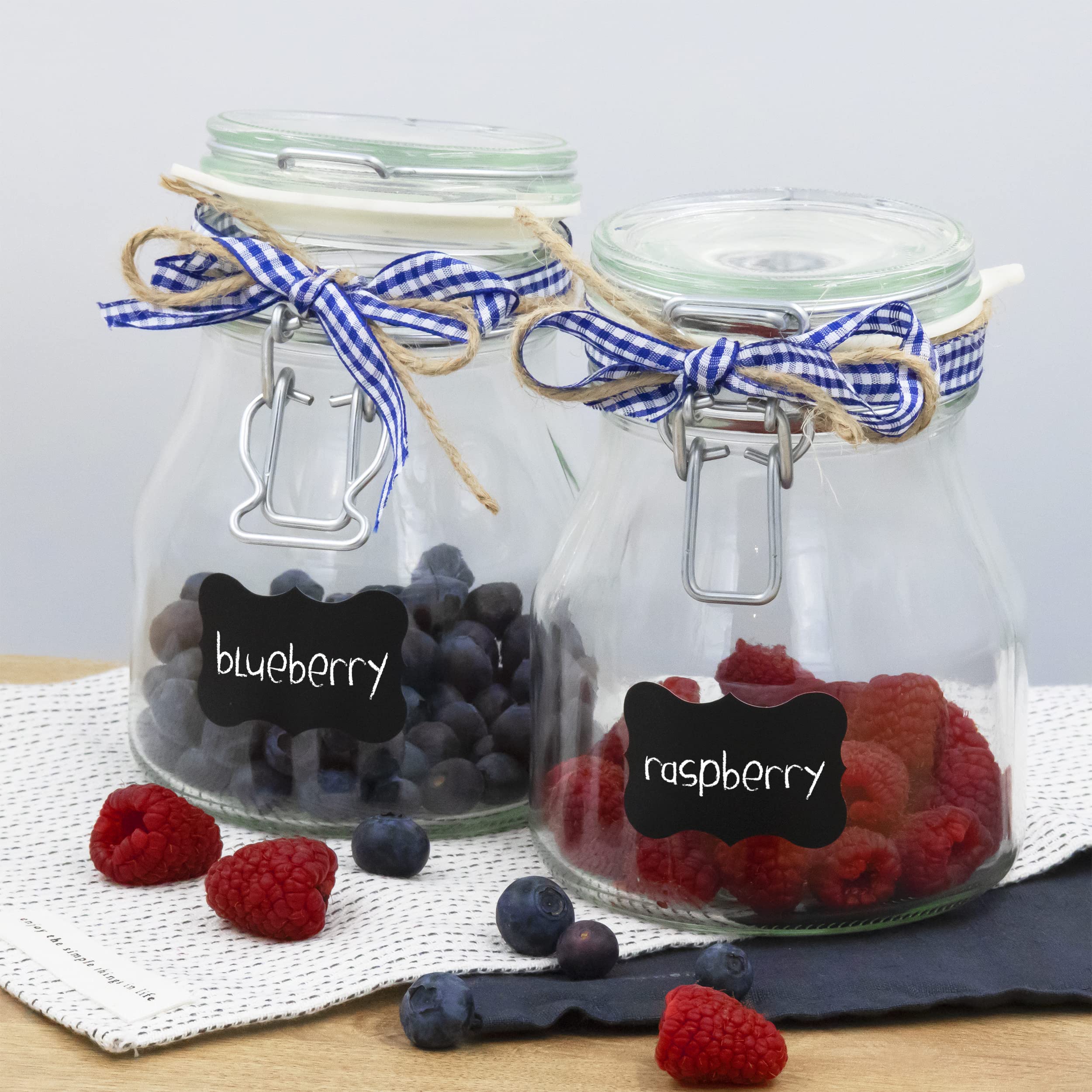 Creative Home Set 8 Barattoli Vetro Chiusura Clip 750 ml