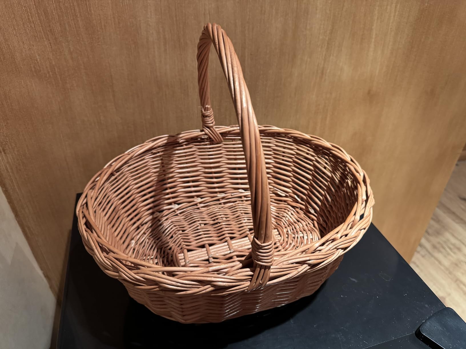 Creative Home Cestino Vimini Manico 30x27x24 cm Naturale