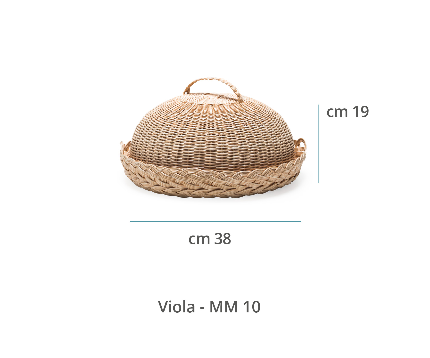 Mila Maurizi Mise en Place Viola vassoio frutta con cupola intrecciato