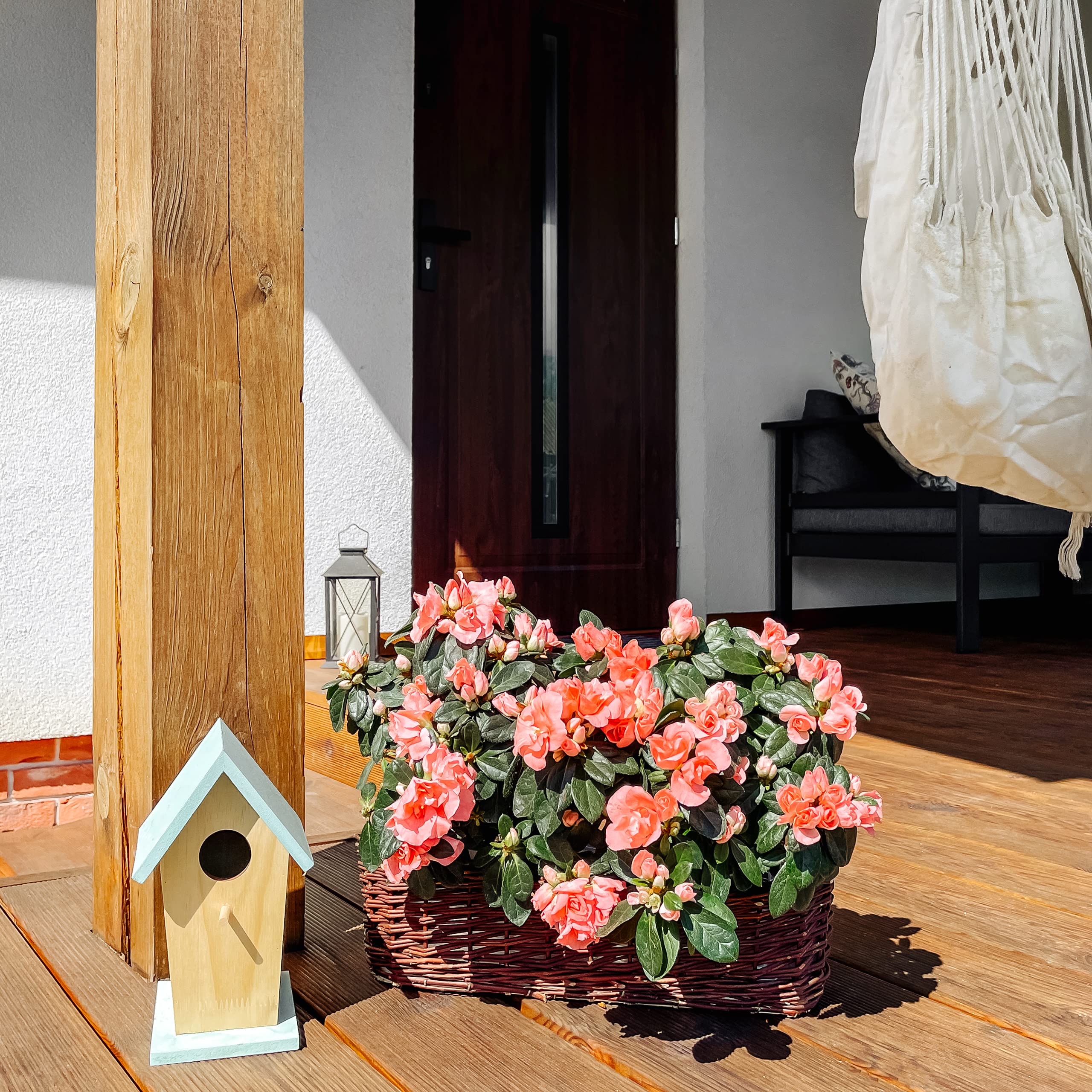 Creative Home Vaso Fiori Vimini Scuro 35x11x11 cm