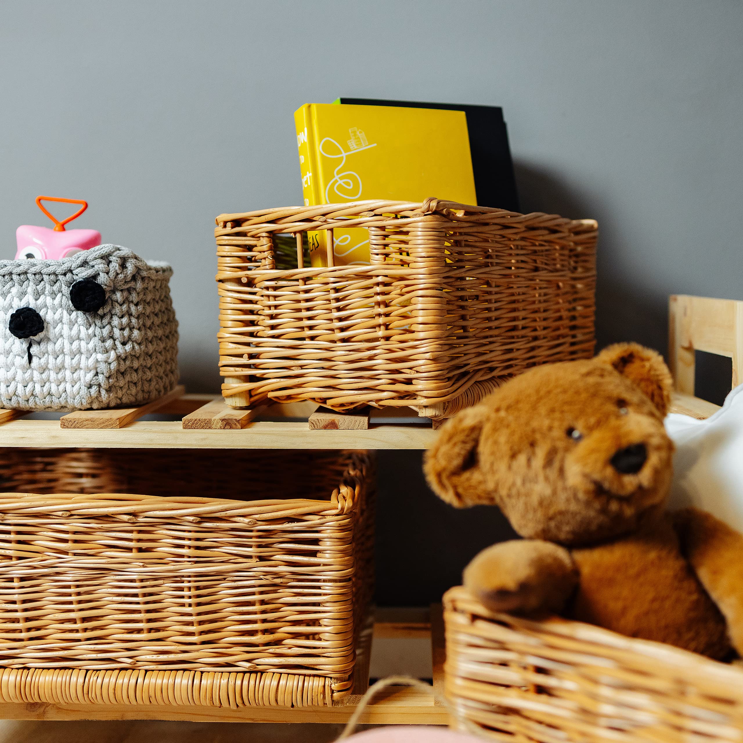 Creative Home Cesto Vimini Rettangolare 30x20x16 cm Marrone
