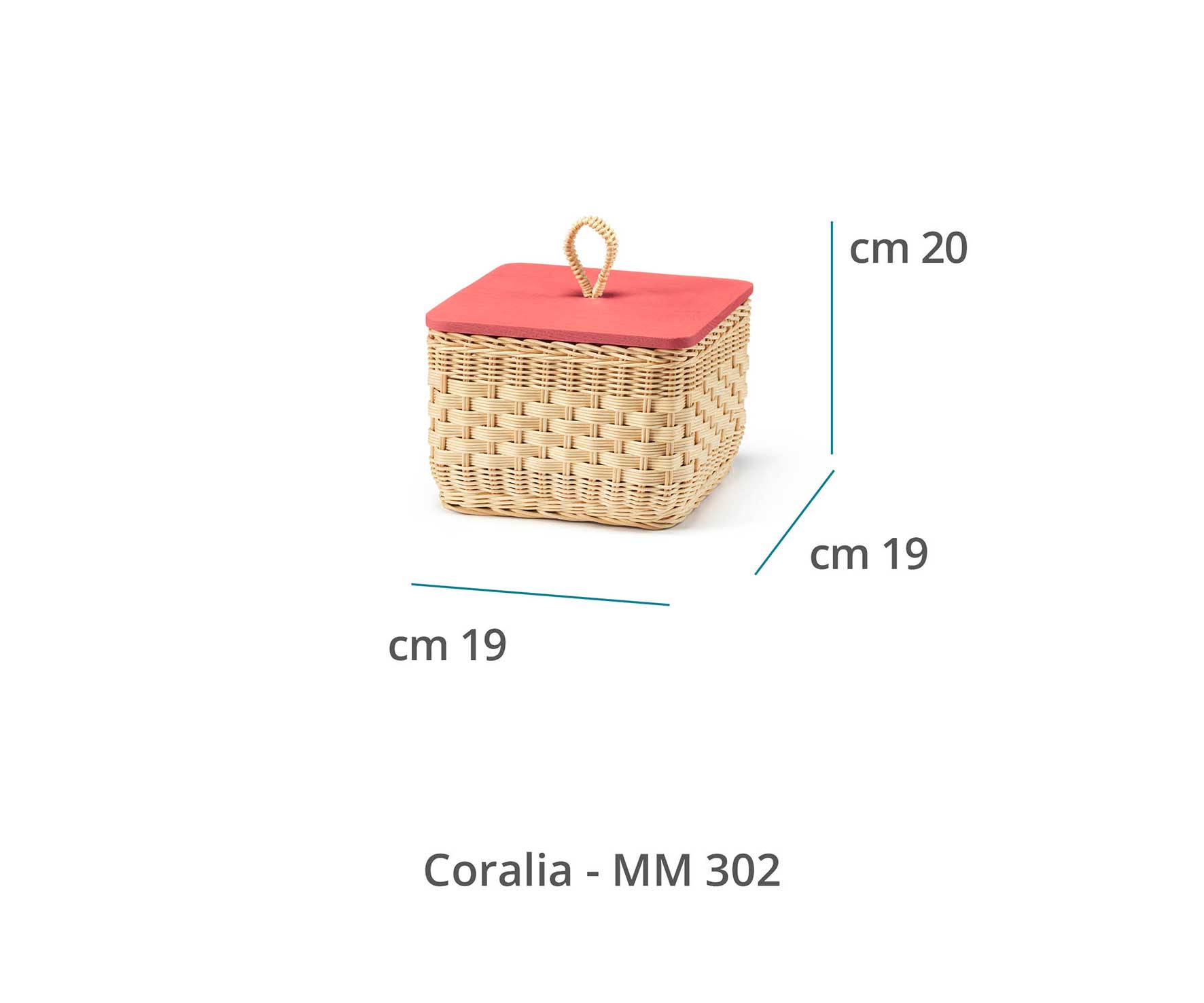 Mila Maurizi Coralia scatola quadrata legno frassino