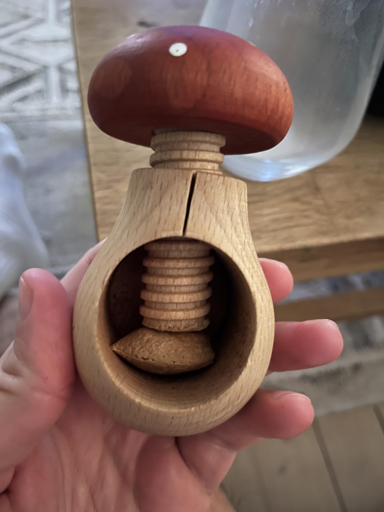 Creative Home schiaccianoci a fungo naturale in faggio