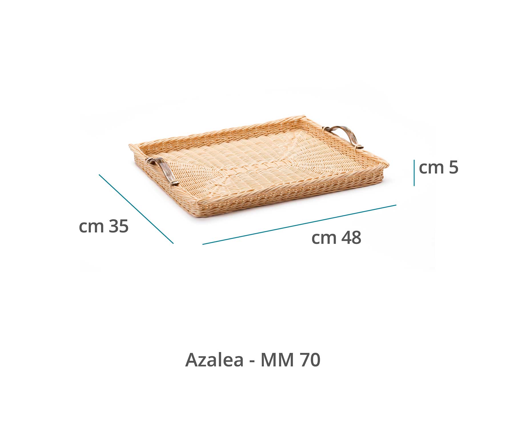 Mila Maurizi Mise en Place Azalea vassoio midollino vetro