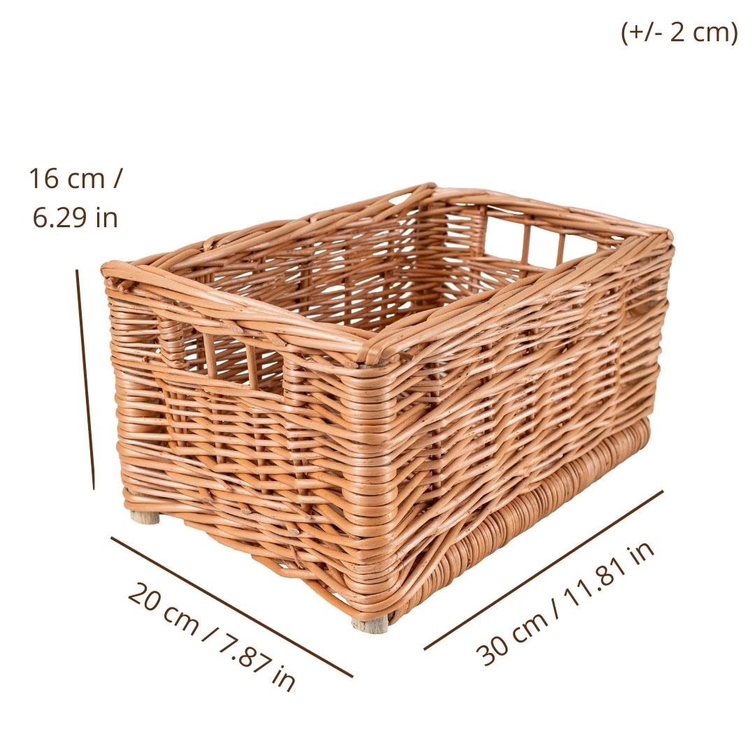 Creative Home Cesto Vimini Rettangolare 30x20x16 cm Marrone