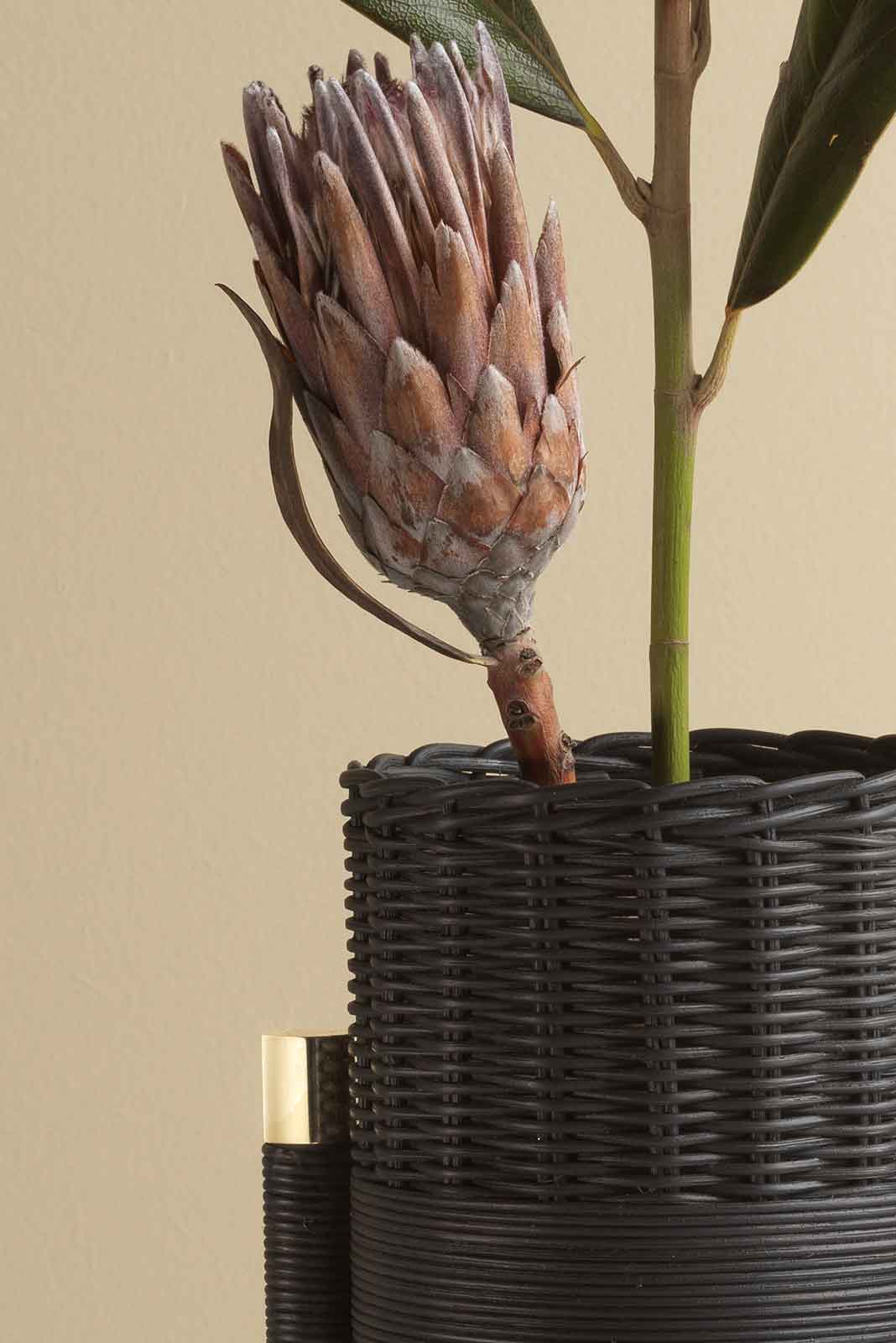 Mila Maurizi Tropezienne vaso antracite ottone legno