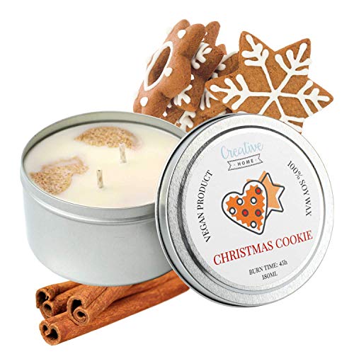 Creative Home Candela Profumata Biscotto 180 ml Cera di Soia