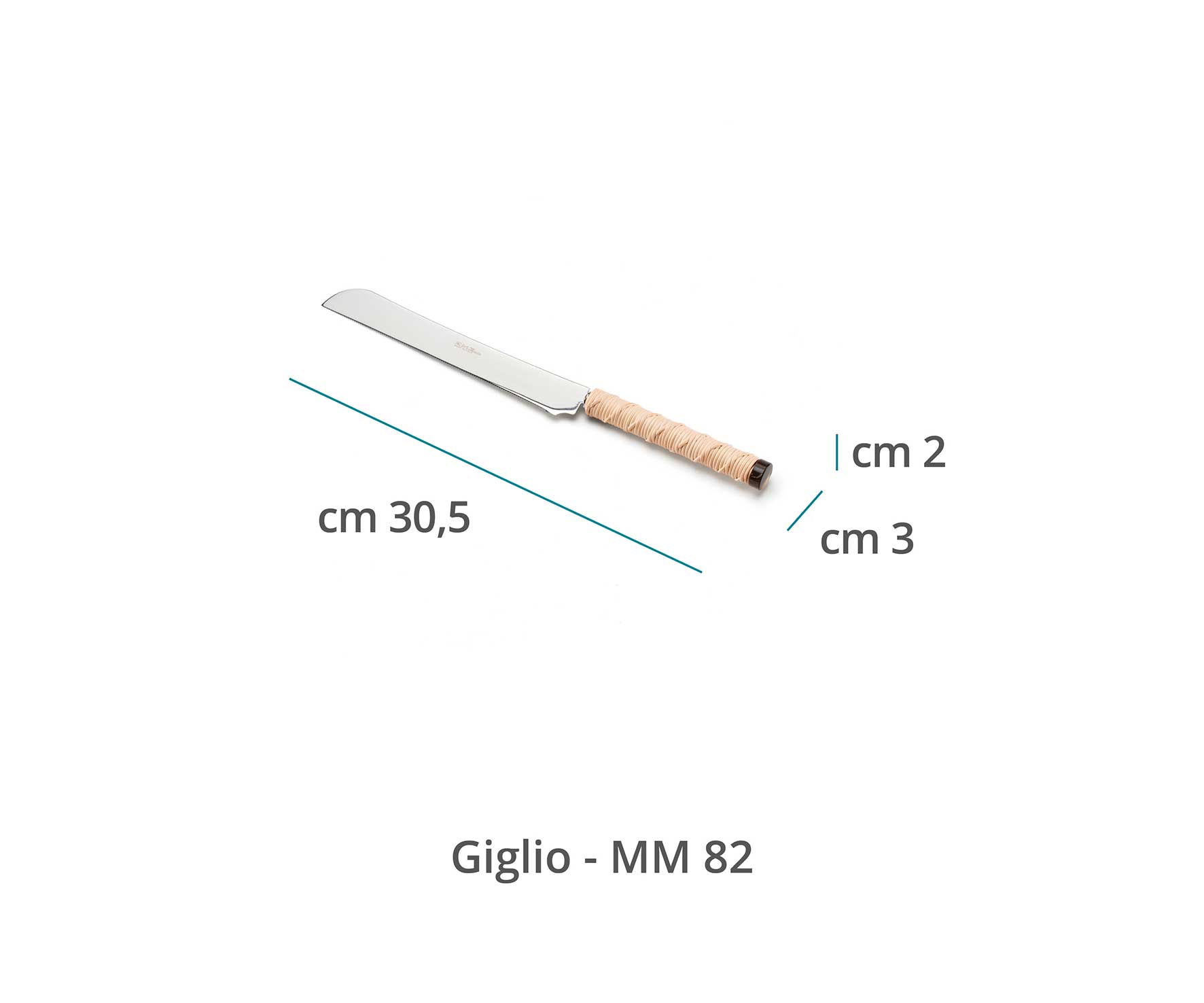 Mila Maurizi Mise en Place Giglio coltello pane midollino e corno