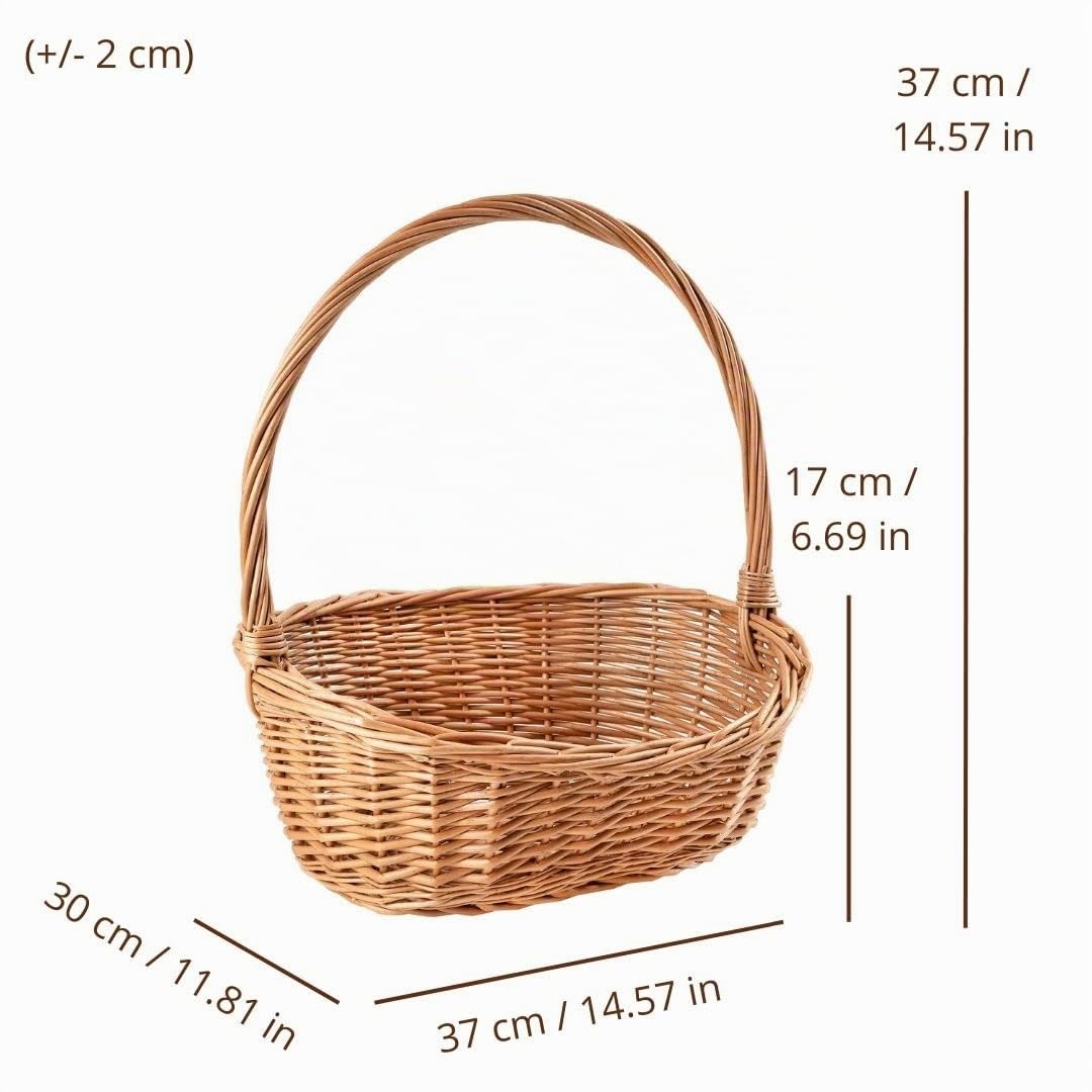 Creative Home Cesto Regalo Vimini Ovale 37x30x37 cm Marrone