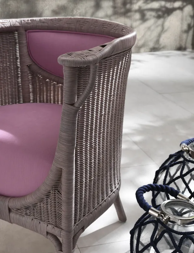 Mila Maurizi Maison Angelina poltrona in rattan midollino