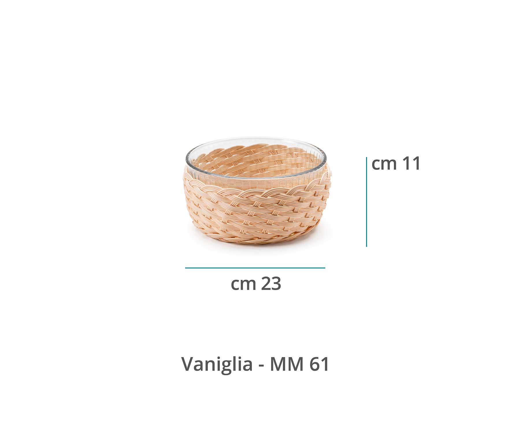 Mila Maurizi Vaniglia cesto midollino stampo Pyrex
