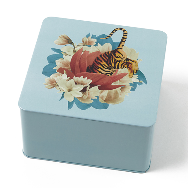 Gangzaï Curiosito Tiger Flower GD564 scatola metallo quadrata